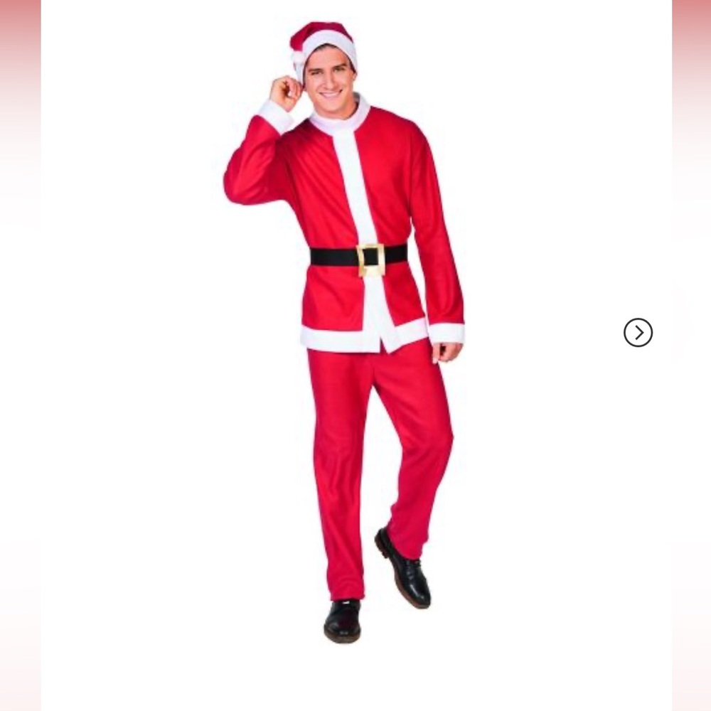 New in the package Santa Suit.  One size